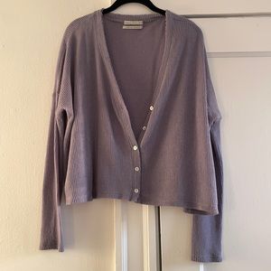 UO purple waffle crop shirt